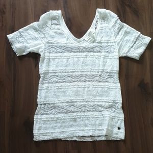 White Lace short sleeved shirt
